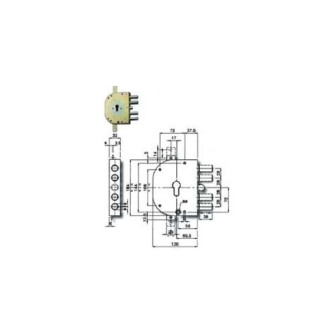 Serrure plane CR 2155/28PEN-01N – Profil européen – 3 points de fermeture – Droite – Système Simply