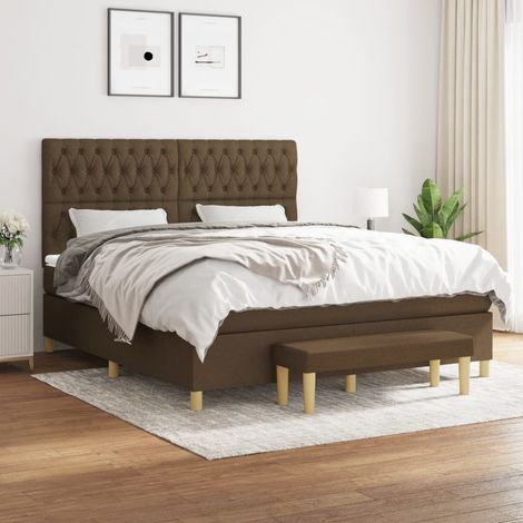 Boxspringbett mit Matratze Dunkelbraun 180x200 cm Stoff (1/5)