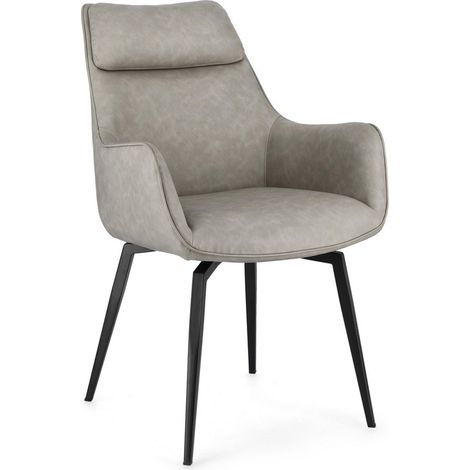 Sedia Lawrence con gambe in acciaio verniciato a polvere epossidica, per arredo interno 56 x 65 x h 92 cm -Tortora / Confezione da 2 pezzi (1/4)