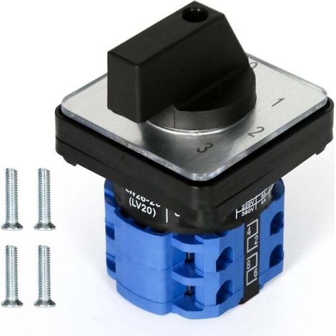 Interrupteur rotatif Universal 4 Position 8 Terminales Sélecteur de Came Rotatif Interrupteur Rotary Cam Commutateur Inverseur 20A LW26-20/2
