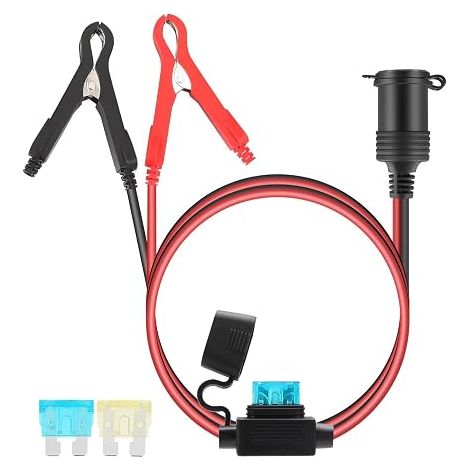 Extension Cable for Cigarette Lighter Socket with Battery Clip (1/5)