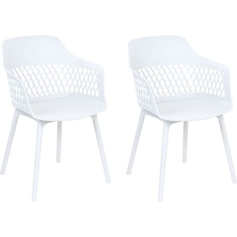 Set di 2 sedie da pranzo in materiale sintetico bianco Almira