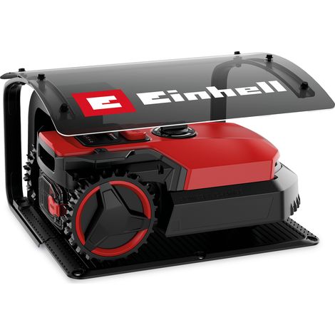 Einhell Abri pour robot-tondeuse (pour robots tondeuses Einhell, protège de la pluie et du soleil, montage simple, 51 x 60 x 37 cm, avec 6 vis de fixation au sol)