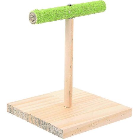 Petit perchoir pour oiseaux, perchoir d'entraînement en bois pour perroquets, support de jeu interactif de bureau, aucun assemblage requis (1/2)