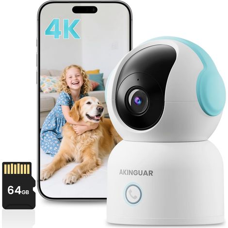 4K Caméra Surveillance WiFi Intérieure avec Carte Mémoire 64Go (1/5)