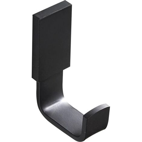 Negro mate - Paquete de 1, gancho para toallas y paños Flybath, gancho para abrigos, sombreros, batas, cocina y dormitorio, latón para baño (1/4)