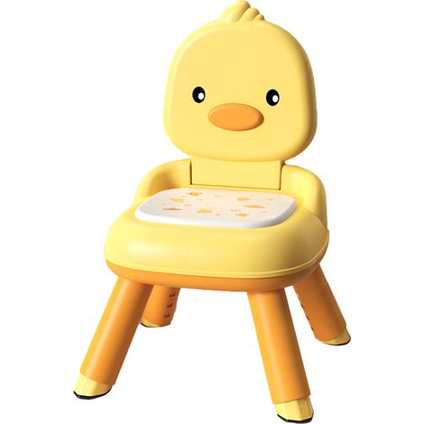 Chaise de salle à manger pour enfants, dossier pliable, anti-dérapant, multifonctionnel, tabouret de bébé de dessin animé pour la maison, Orange (1/5)