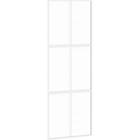 Maison Exclusive - Schiebetür Weiß 76x205 cm Hartglas und Alumini