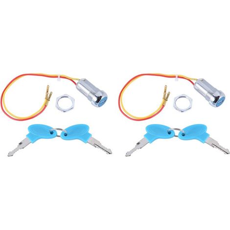 Adecuado para dos interruptores de encendido universales, interruptores de botón de encendido con cable de bloqueo de llave, y aplicable a bicicletas y patinetes eléctricos.