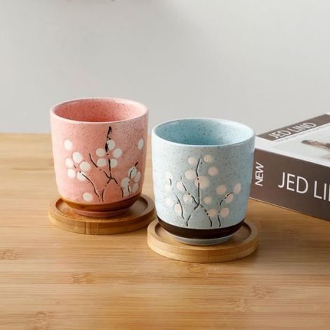 Vase,Pot de fleurs en porcelaine, en céramique, de Style japonais, pour jardin, succulente, Pot de fleurs d'intérieur, - Type D (1/4)