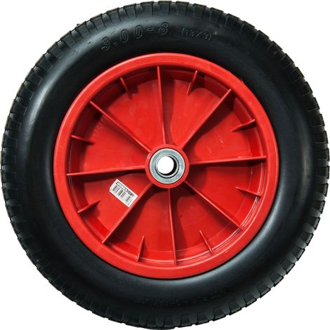 Werka Pro – Roue increvable 13'' 330 mm – Alésage 20 mm – Pneu polyuréthane pour chariot de jardin – Roulements à bille