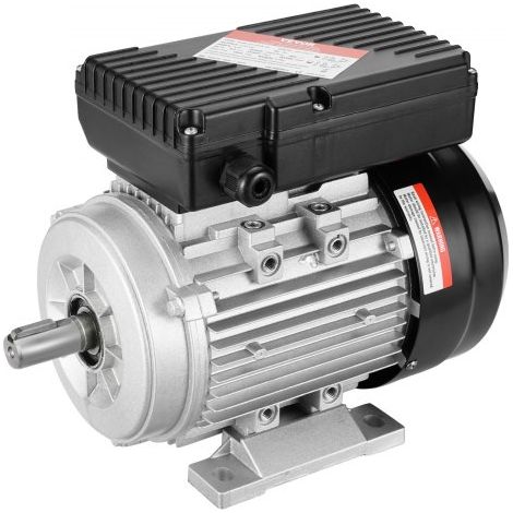 Moteur électrique 0,55 kW moteur de compresseur d'air monophasé, 1400 tr/min, CA 220-240 V, 4,5 A, cadre 80, B3, arbre à clavette 19 mm, rotation CW/CCW pour machines agricoles et équipements (1/4)