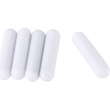 Set di 5 agitatori magnetici in PTFE bianco tipo C per uso di laboratorio. (1/5)
