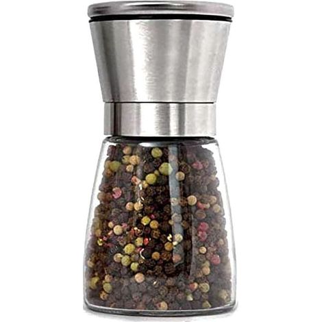 1 Moulin à poivre et à sel marin à noyau en céramique réglable - Moulin à sel marin portable et rechargeable, ustensile de cuisine pour le barbecue et la maison (1/5)