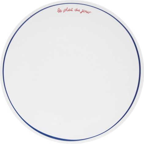 Lote de 6 platos llanos Fra, redondos, de 27 cm de diámetro, en color azul - Atmosphera créateur d'intérieur (1/3)
