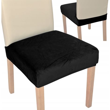 FUNDA PARA SILLA, ASIENTO DE SILLA, terciopelo alto, TESS, negro