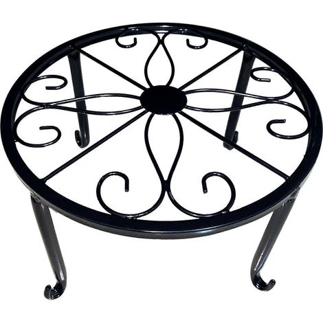 Pflanzenständer für Blumentöpfe, [1 Stück] Blumentopfhalter aus Eisen für den Innenbereich, rostbeständig, 23 cm (9 Zoll) hoher, robuster Metall-Gartenständer – Schwarz (1/5)