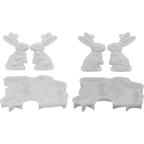 Moldes de silicona para conejos de flores en relieve, (1/2)