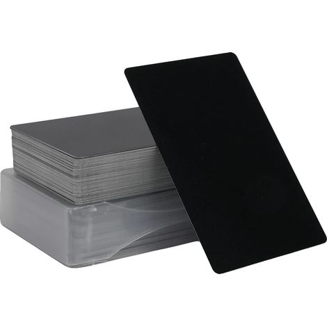 Metallvisitenkarten, Aluminium, 86mm x 54mm, lasermarkierbar, schwarze matte Oberfläche, 100 Stück (1/5)