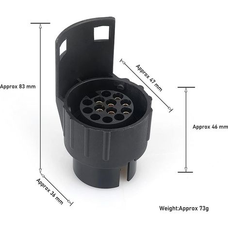 GROOFOO Adaptateur de remorque de 7 Broches vers 13 Broches,12V Adaptateur attelage 7 vers 13 Broches,pour Remorque Caravane,Porte-vélo,Adapteur Prise Remorque Attelage 7 vers 13 Broches