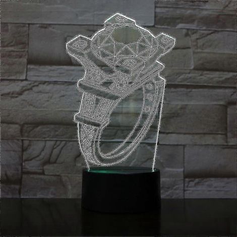 Veilleuse LED 3D Diamant pour la Saint-Valentin, lampe de table à couleurs changeantes