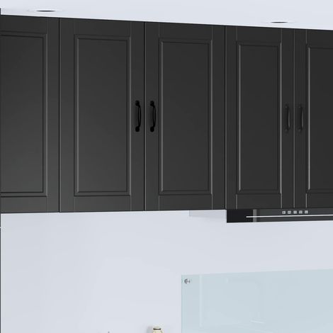 Küchenschrank mit Regal Schwarz 80 x 31 x 80 cm Holzwerkstoff