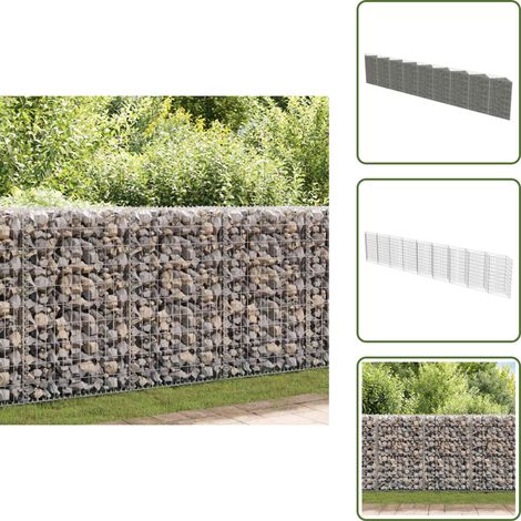 The Living Store Muro de gaviones de acero 630x30x100 cm - Gaviones para jardín