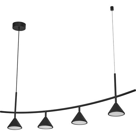 OSRAM Decor Fuji Linear, suspension décorative, 4 ampoules, 16 W, 620 lm, 3 000 K, blanc chaud 930, non dimmable, IP20, noir, acier, ampoule non remplaçable (1/5)