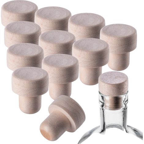 Tapones para botellas, cierre hermético, paquete de 10, color marrón. (1/5)