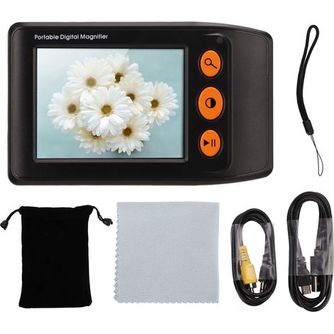 Loupe électronique vidéo 3,5 pouces écran LCD, zoom 2x à 25x, loupe portative d'aide à la lecture pour malvoyants
