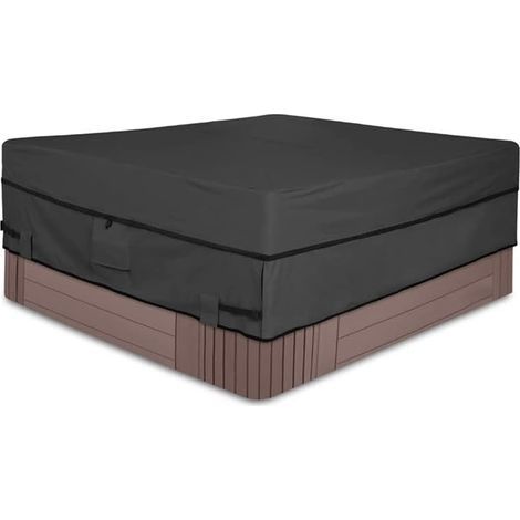 GENERIC-Couverture De Piscine Carrée Couverture, Couverture De Spa Extérieur Couverture De Spa Couverture Résistante Aux UV, Noir, 228x228x50cm (1/5)