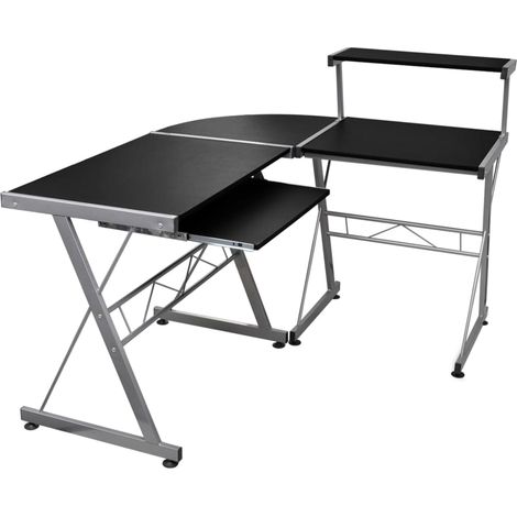 Eck-Computertisch Schwarz 132x112x99 cm Holzwerkstoff