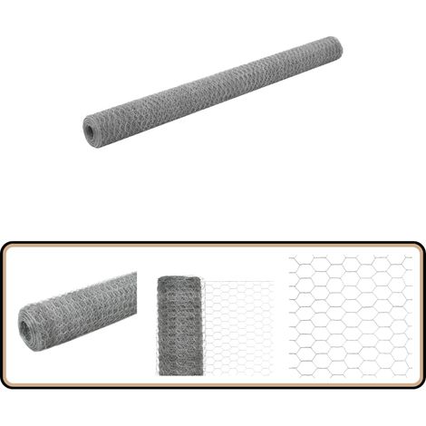 Grillage pour volière Acier galvanisé 25x1,5 m Argenté - Clôture - Grillage - Clôture Rigide - Volière - Protection Animale