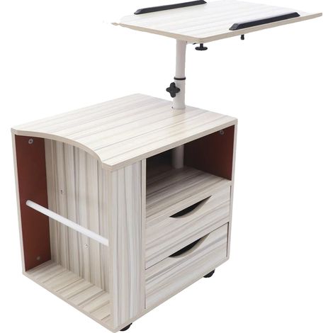 Comodino, design moderno, ampio spazio contenitivo, acero bianco (1/2)