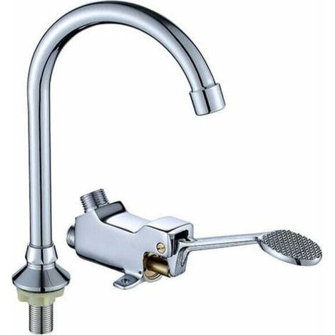Grifo de pedal, grifo de fregadero de cocina, grifo de baño, grifo mezclador de lavabo, grifo con control de pie (1/4)