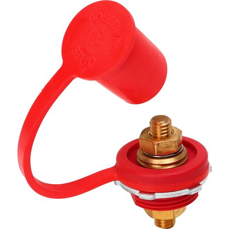 Connecteur de borne de batterie 250 A, bornes à goujon en laiton haute résistance de 3/8 po pour voiture, camping-car et bateau (rouge) (1/5)