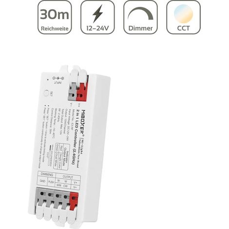 MiBoxer CCT LED Controller 2 in 1 Einfarbig / Dual White 12/24V Steuerung E2-RF (1/5)