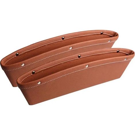 (Marron) 1 pièce Organisateur de rangement pour siège auto, poche récupératrice de chutes entre le siège et la console, support de rangement latéral pour accessoires de téléphone A30 (1/5)