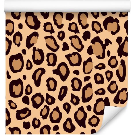 Papel pintado con estampado de piel de animal, naranja y crema, 50x1000 cm. (1/5)