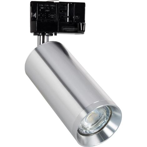 Faretto Portalampada Binario Trifase Quarzo per Lampadina GU10  Argento