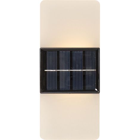 Star Trading Lanterne solaire Wally Frost, Applique murale, dépolie, LED, capteur crépusculaire, blanc chaud &amp lumière du jour, extérieur, 14 cm
