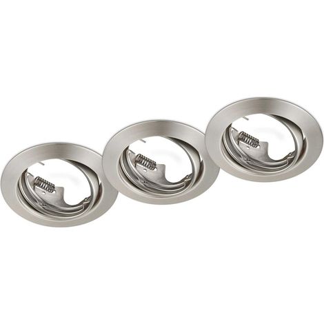 Faretti da Incasso Rotondi Orientabili Acciaio 3W 8per8 cm Kit 3 Pz Jura GD Trio (1/3)