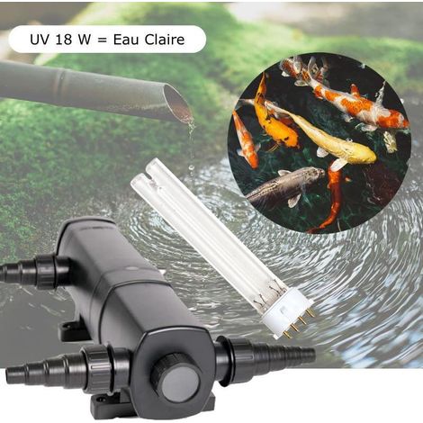 U.V (Ultra Violet) Stérilisateur - Clarificateur 18W Pour Bassin De Jardin 6m³ + 1 Ampoule Supplémentaire (1/5)