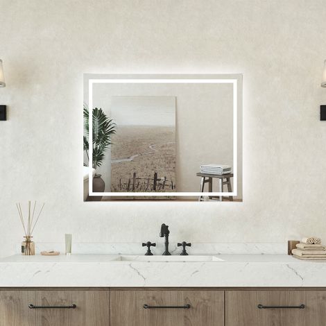 Specchio bagno Rettangolare 140x80cm Retroilluminato Con Led, Antiappannamento + 3 Luci (1/5)
