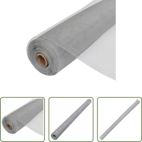 vidaXL Gartenzaun - Fliegengitter Aluminium 100x500 cm Silbern (1/5)