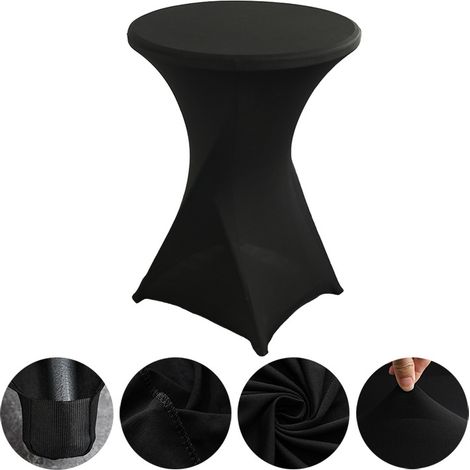 Set of two black covers for a tall folding table (110cm high, 60cm diameter)