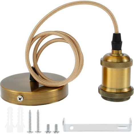 Lampada a sospensione E27 con cavo da 1 m, portalampada E27, lampada a sospensione vintage per bar, camera da letto, ristorante, cucina (rame) (1/5)