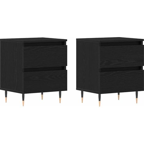 Maison Exclusive - Nachttisch 2 pcs Schwarz Eichen-Optik 40 x 35