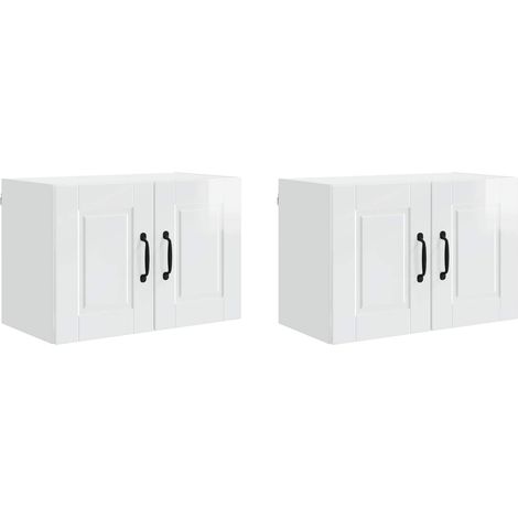 Maison Exclusive - Armadietto a muro PORTO 2 pcs Bianco Lucido 60 x 31 x 40 cm