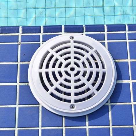 Grille de Fond de Drain Principale 203mm ABS Rond pour Piscine et Parc Aquatique (1/4)